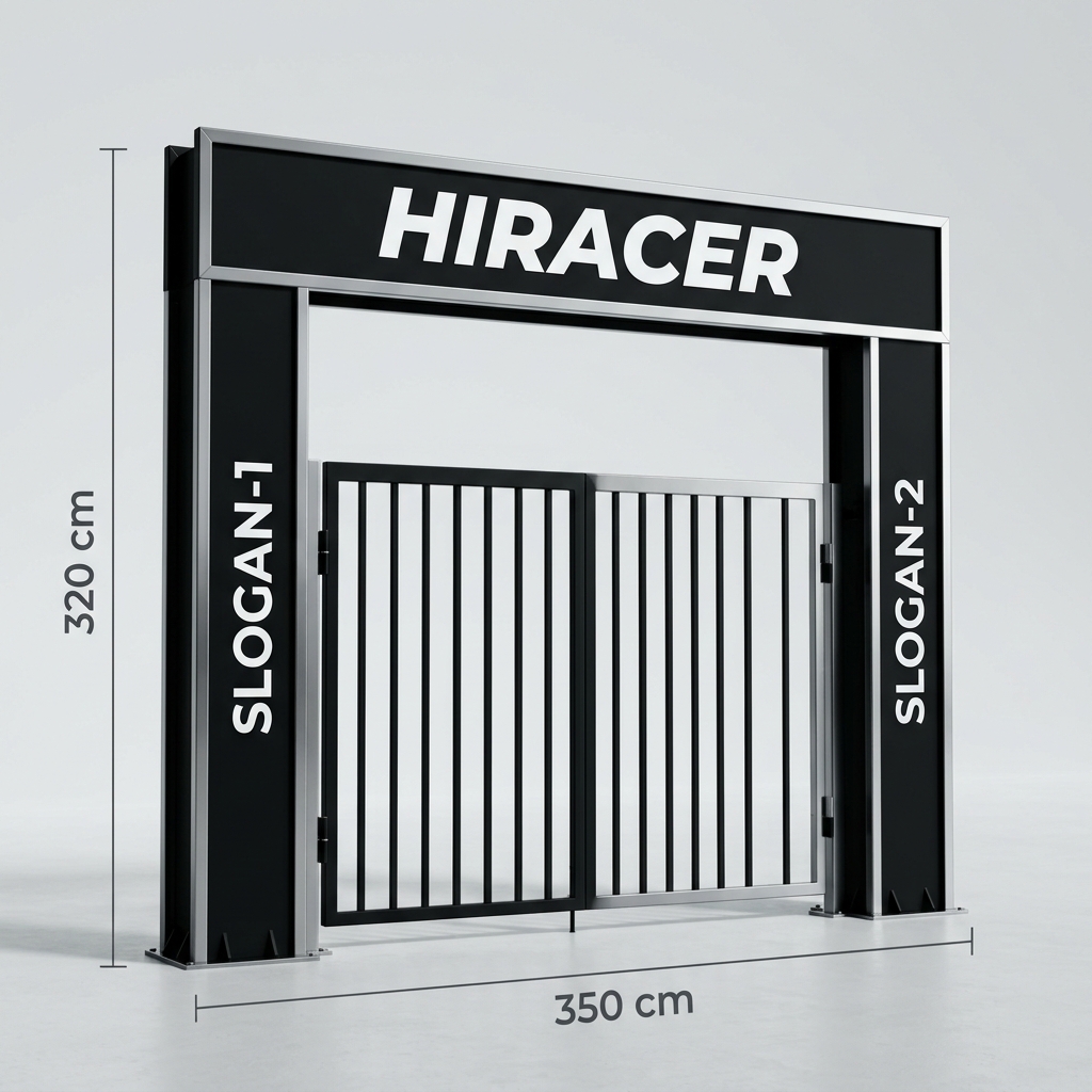Entry Gate with Hiracer branding