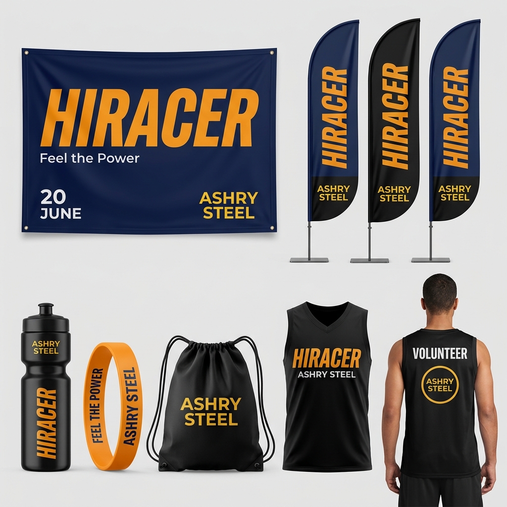 Branded merchandise with Hiracer & Ashry Steel